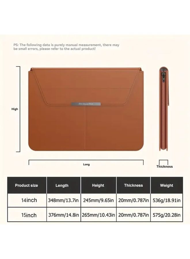 Brown 15 16 Inch غطاء حاسوب محمول حامل قابل للطي حالة محمولة لـ Macbook Air - Image 2
